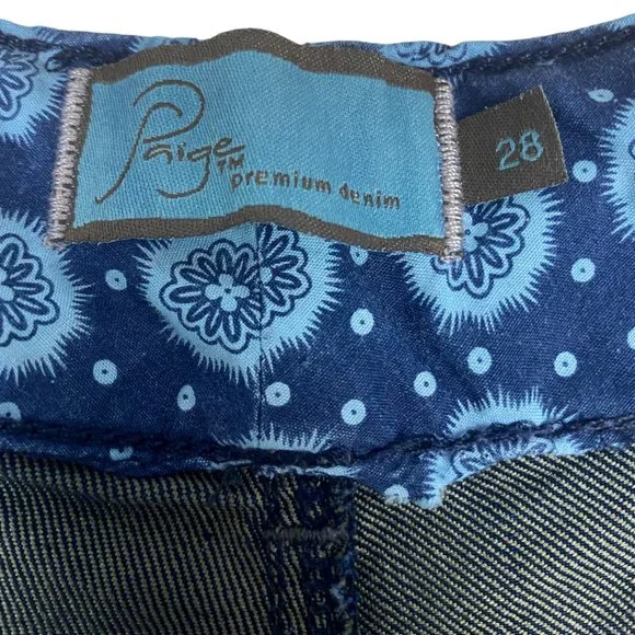 Paige Women's Hidden Hills Blue Dark Wash High Rise Bootcut Denim Jeans US 28 - Picture 9 of 11